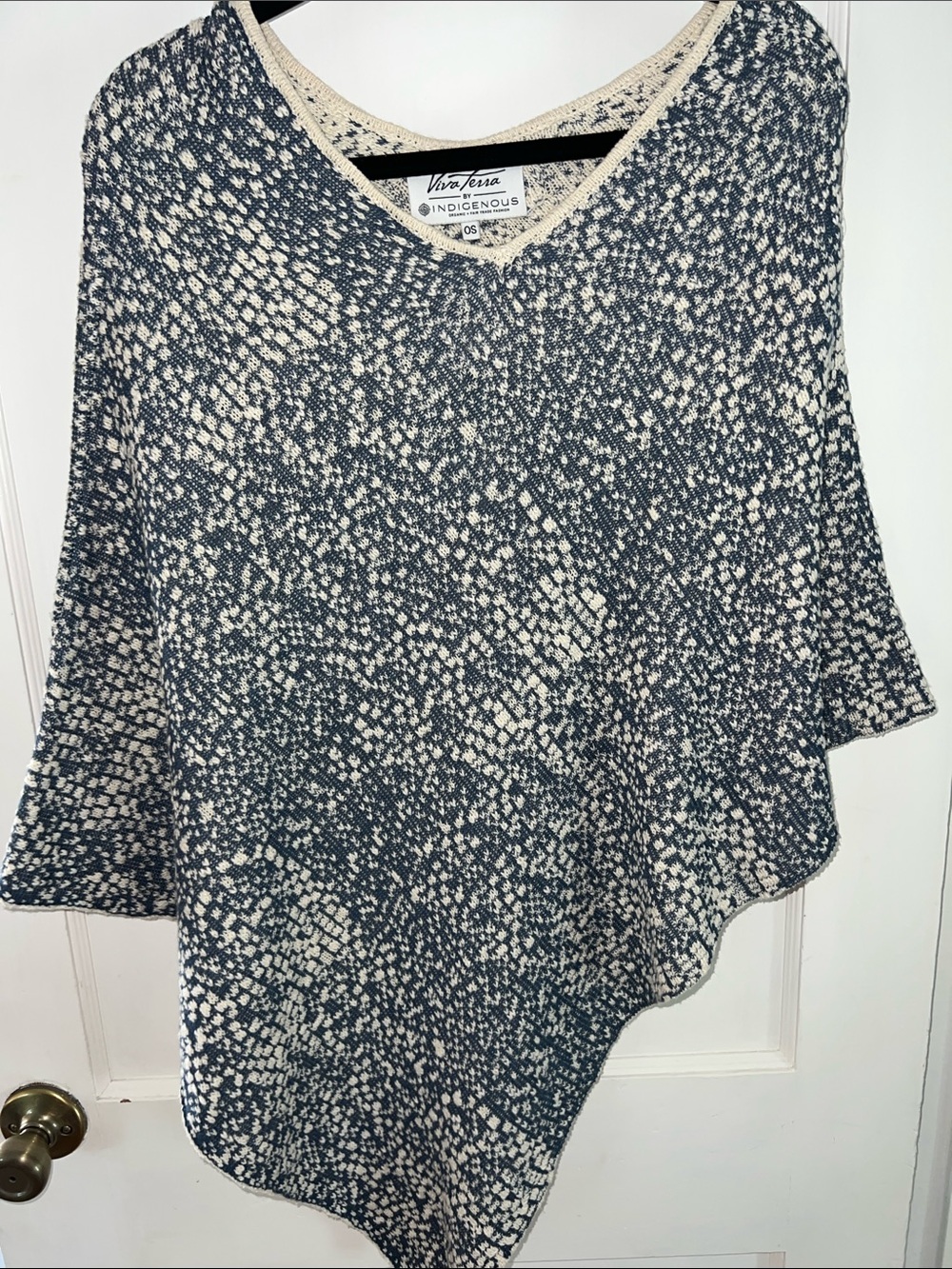 Viva Terra by Indigenous Organic Knit Poncho Sweater OS Boho Gorpcore